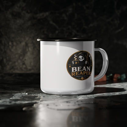 Bean Reaper Enamel Camp Cup — Grim Reaper Roast Coffee Mug