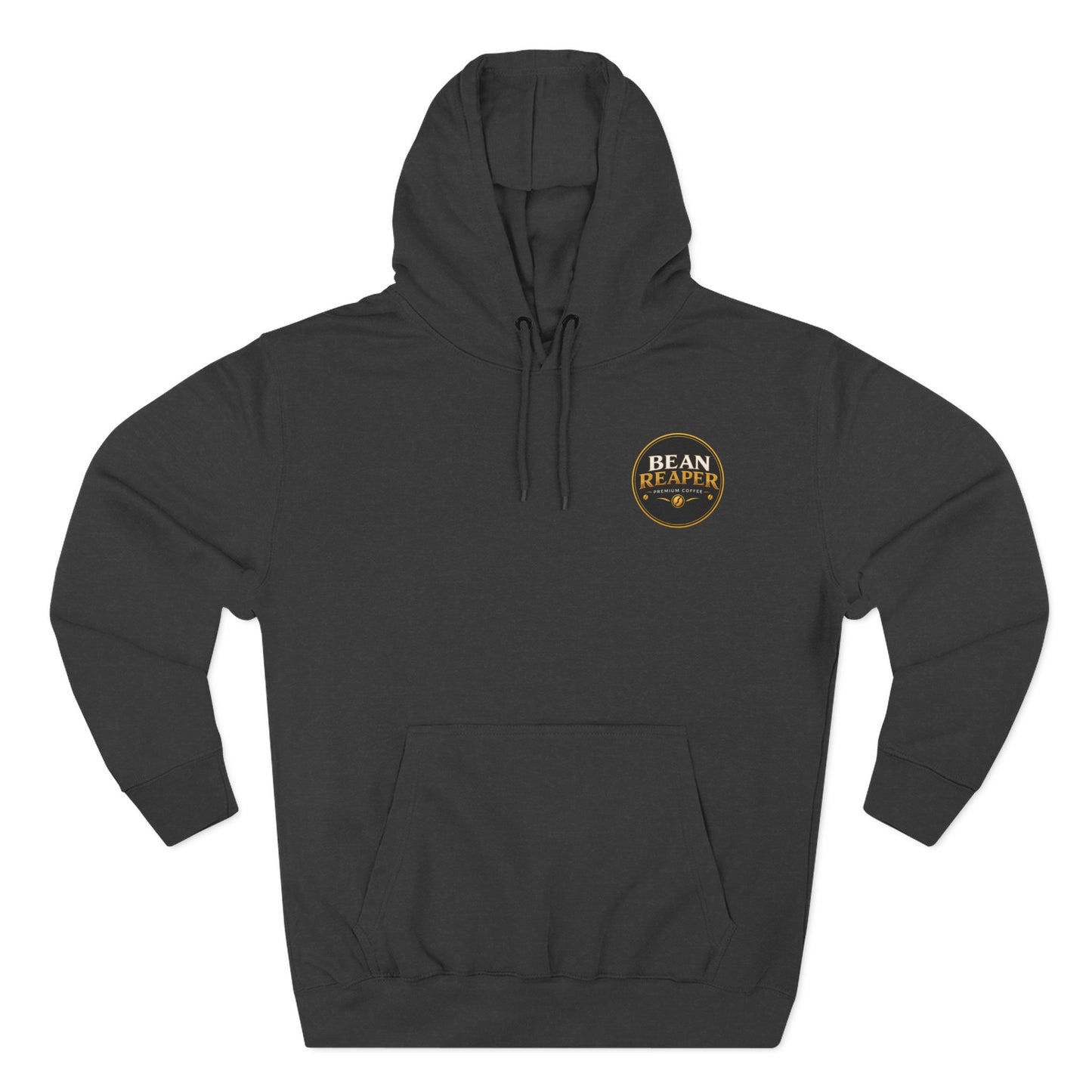 Bean Reaper Hoodie — logo detail on the fleece pullover (additional product image)