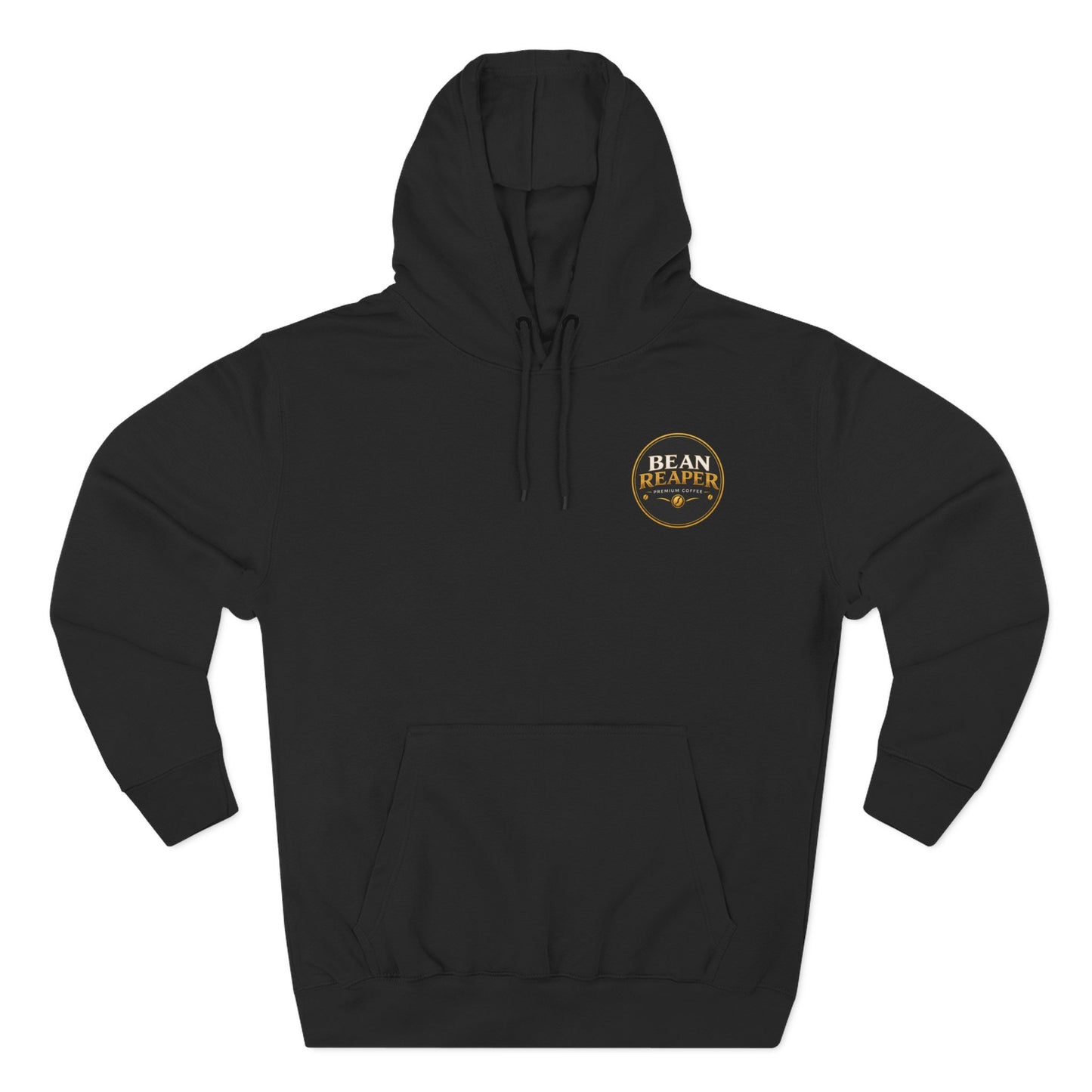 Bean Reaper Hoodie — fabric texture detail, fleece pullover for coffee lovers (additional image)