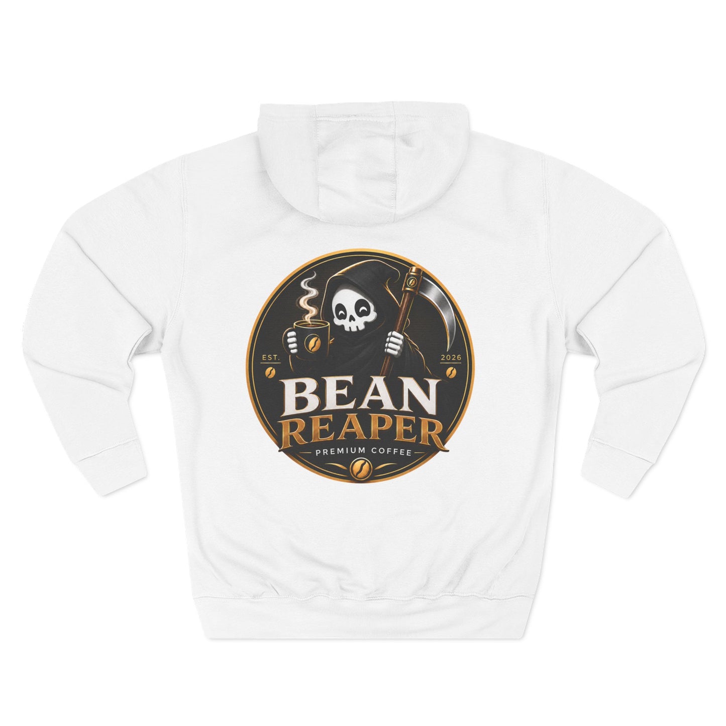 Bean Reaper Hoodie — size and fit reference for the fleece pullover (additional product image)