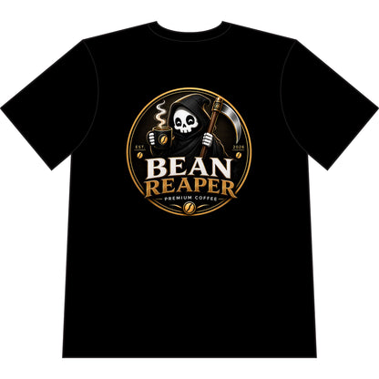 Bean Reaper heavyweight garment-dyed tee, premium USA cotton — detail