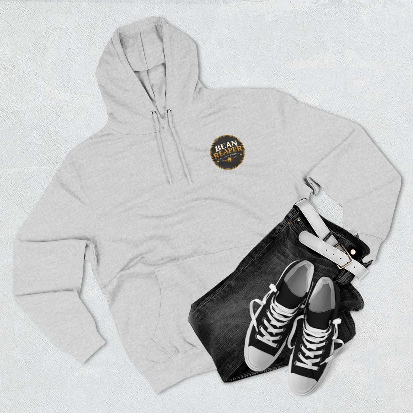 Bean Reaper Hoodie — fleece pullover hoodie shown in another product photo