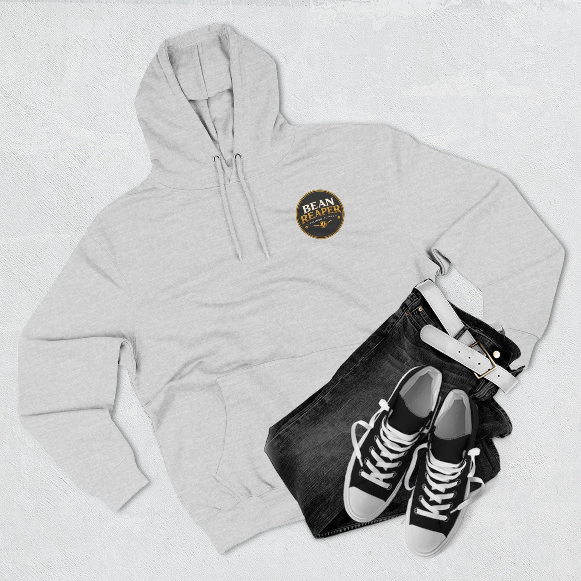 Bean Reaper Hoodie — fleece pullover hoodie shown in another product photo