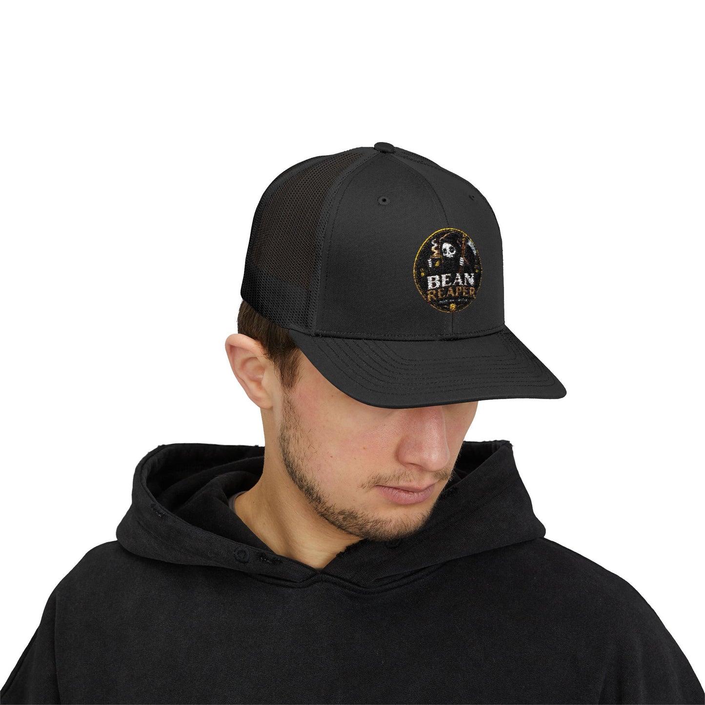 Bean Rescue Trucker Cap — Vintage Coffee Logo Snapback