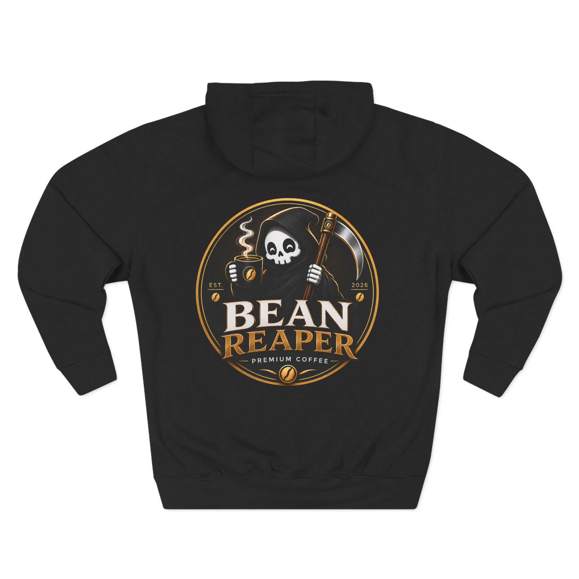 Bean Reaper Hoodie — additional listing image for the coffee lover's fleece pullover