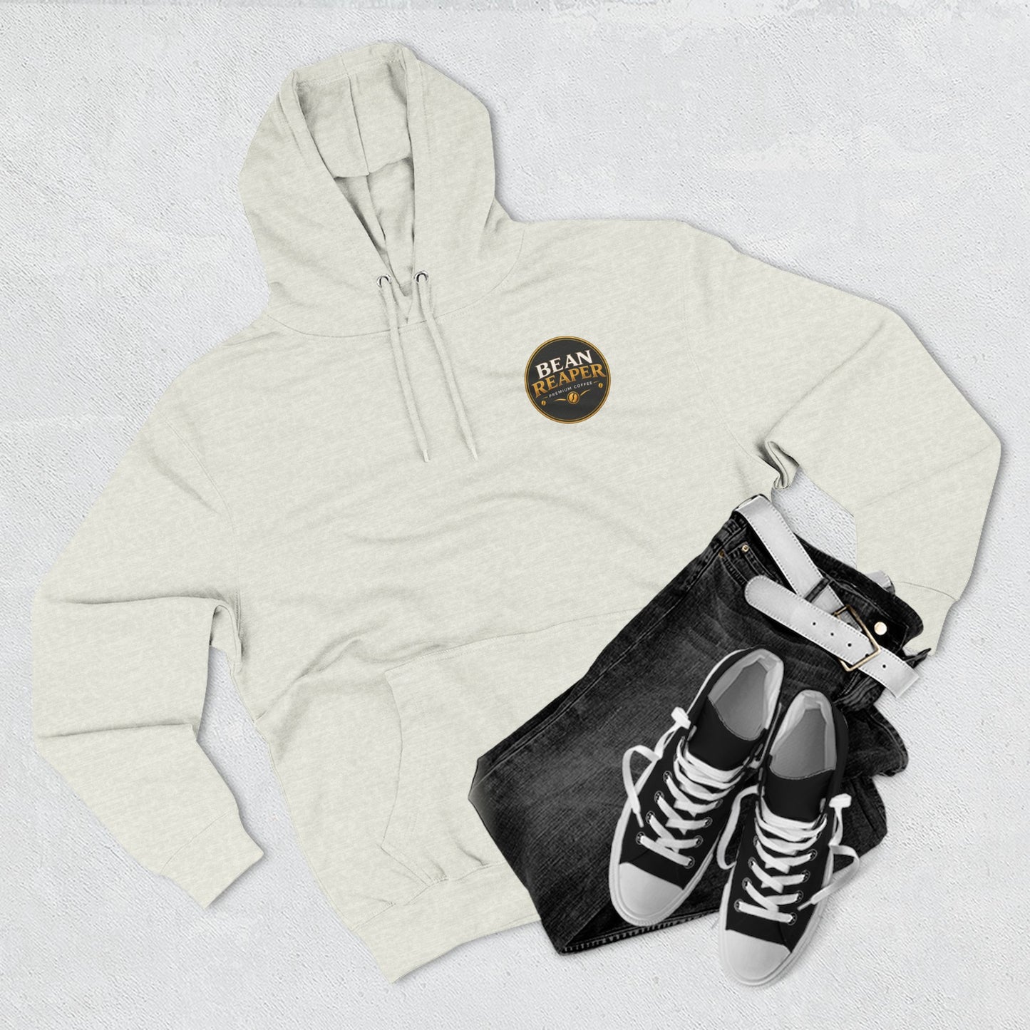 Bean Reaper Hoodie — catalogue image of the specialty coffee logo pullover
