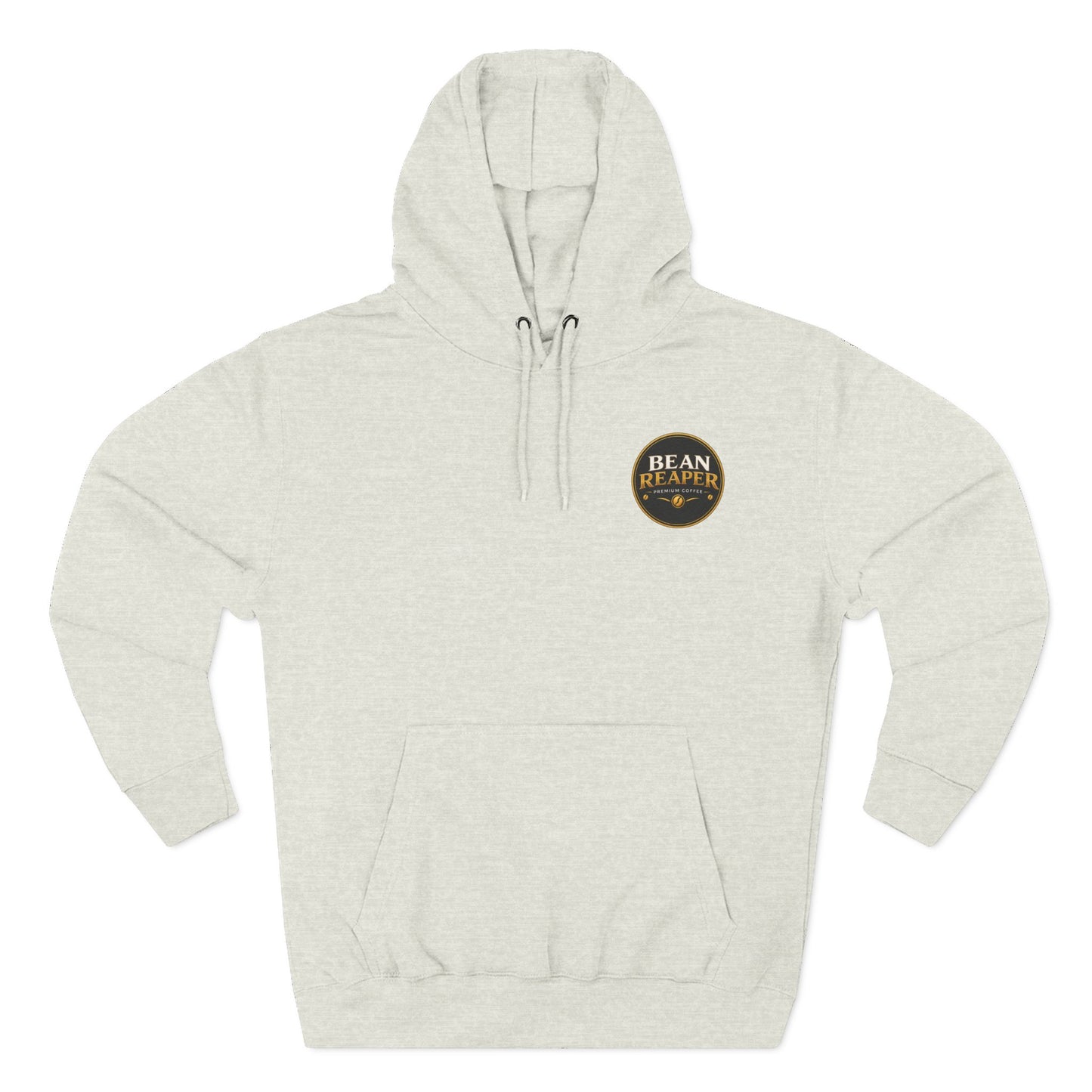 Bean Reaper Hoodie — additional angle of the coffee logo pullover (additional product image)