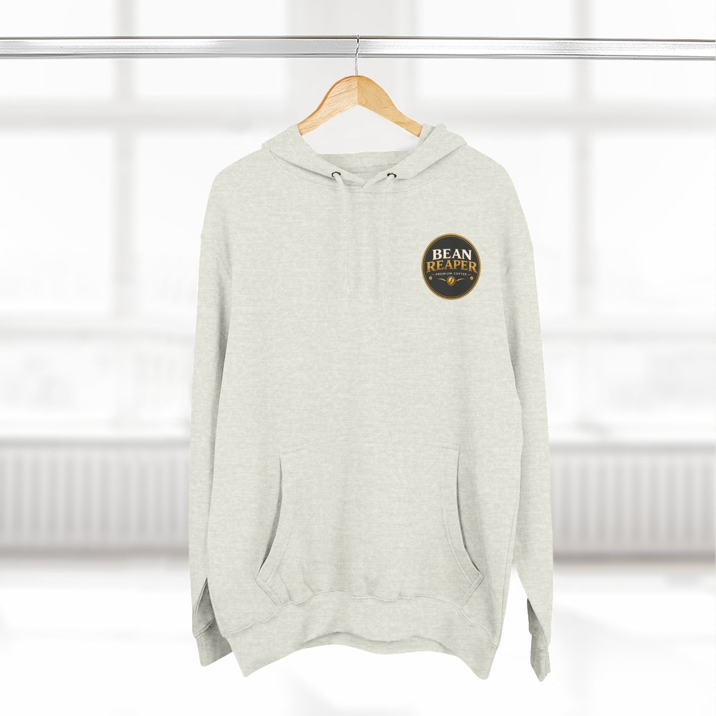 Bean Reaper Hoodie — one more product photo of the dark roast coffee hoodie