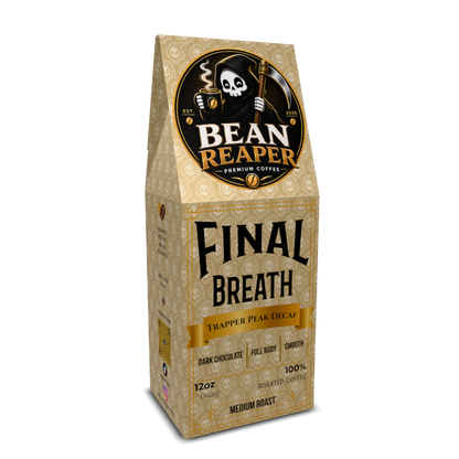 Bean Reaper Final Breath Indonesian decaf coffee bag, medium roast Sumatra Mandheling