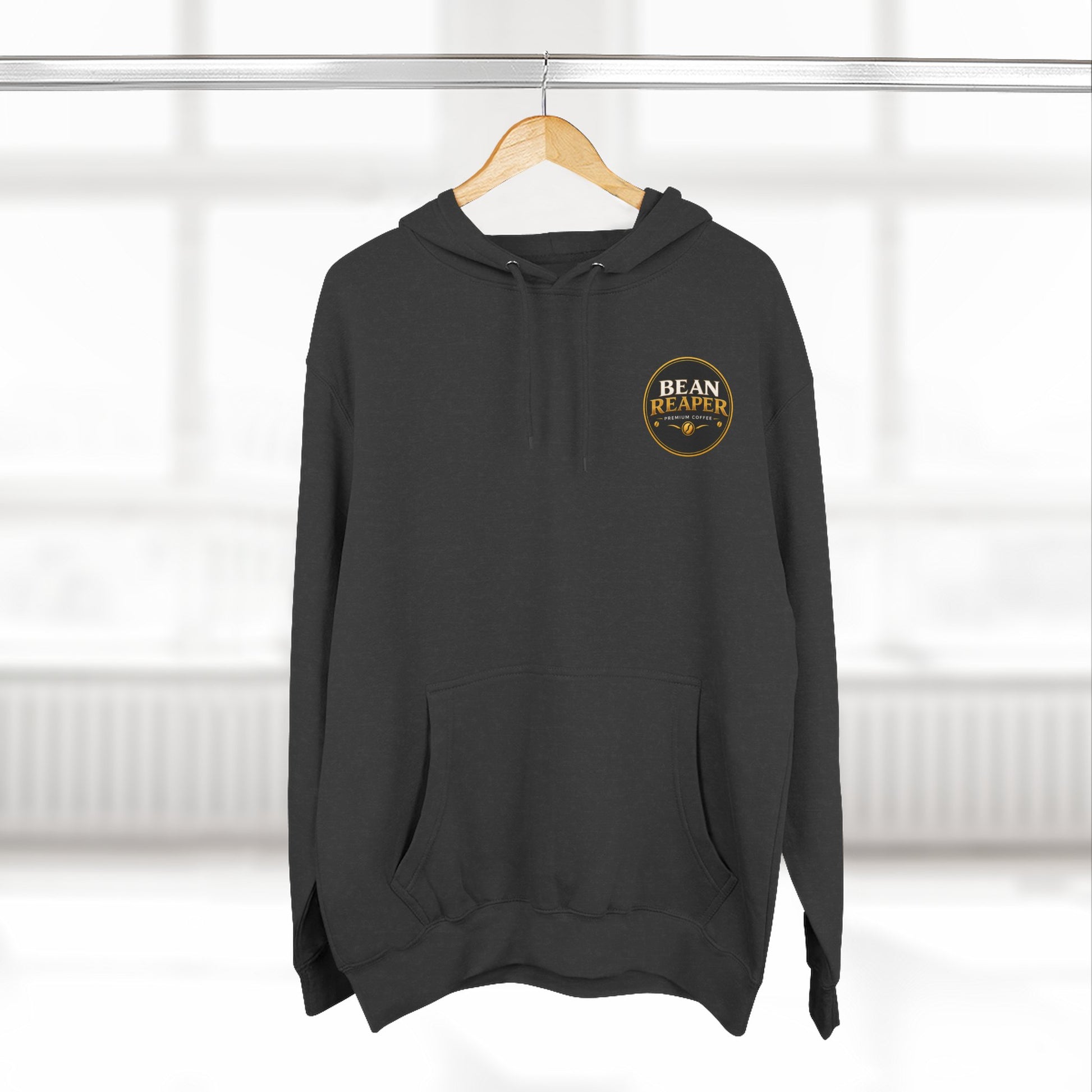 Bean Reaper Hoodie — supplementary image of the coffee logo fleece pullover