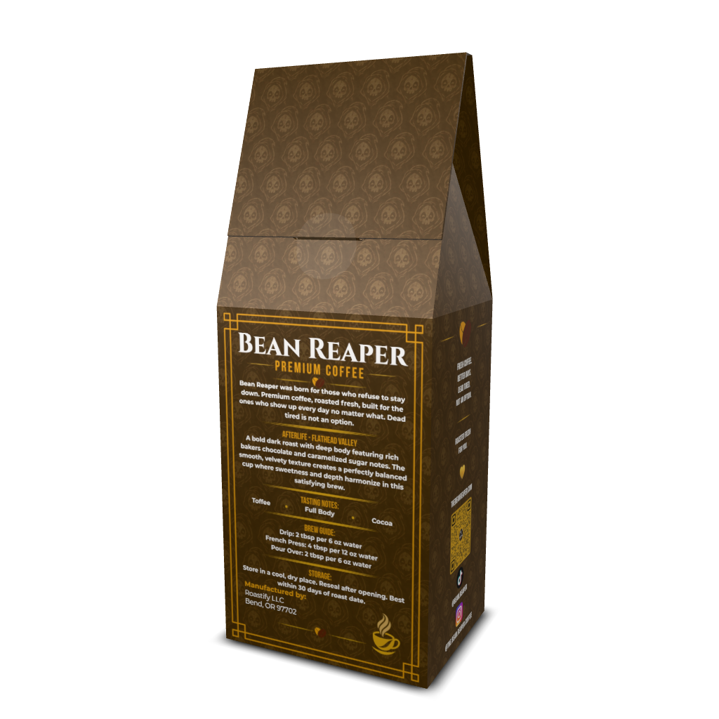 Bean Reaper Afterlife Central American dark roast blend coffee bag